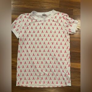 Lularoe Liv MEDIUM Pink Ribbon On White Background NWOT